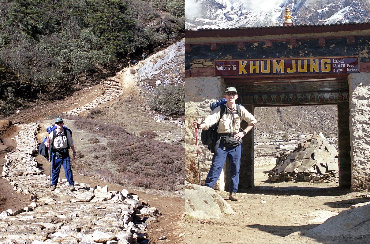 Khumjung 03 Jerome Ryan Climbing Steps To Entrance To Khumjung